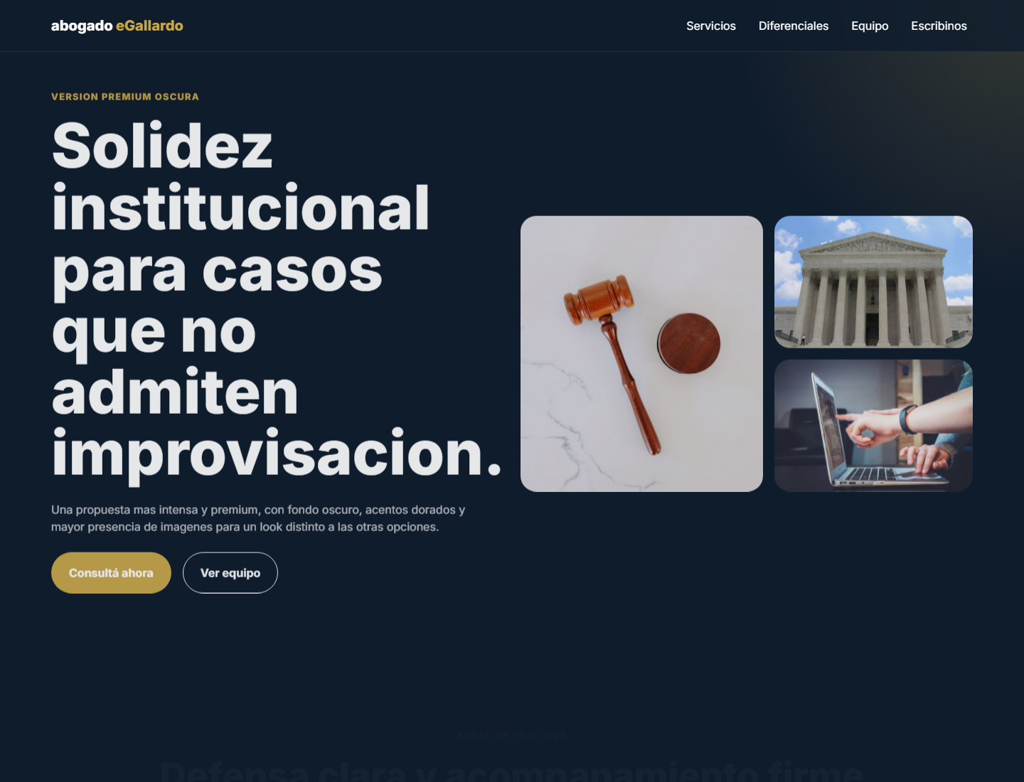 Preview plantilla abogado eGallardo premium oscura